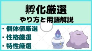 孵化厳選、個体値厳選、性格厳選、特性厳選とは？やり方解説【ポケモン初心者講座】